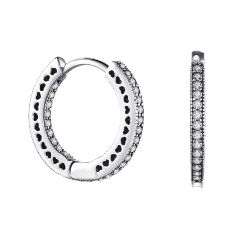 925 Oxidized Sterling Silver Hoop Earring